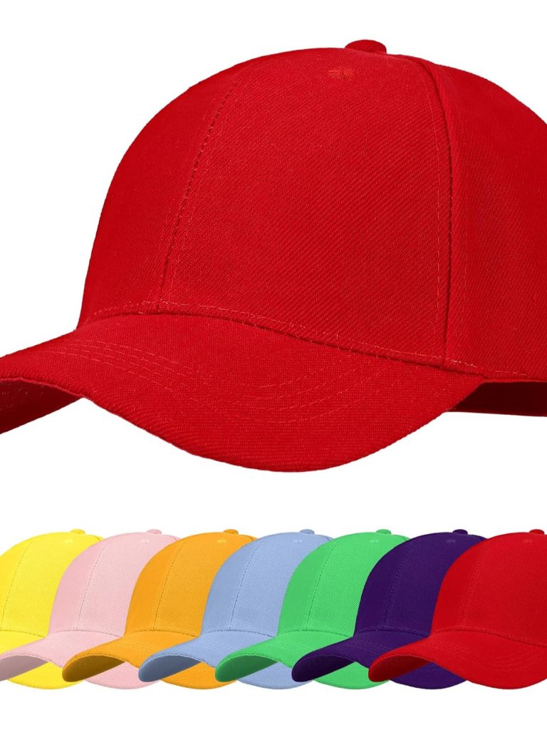 8 Pieces Baseball Cap Adjustable Size Plain Sports Hat For Men Women Running Wor